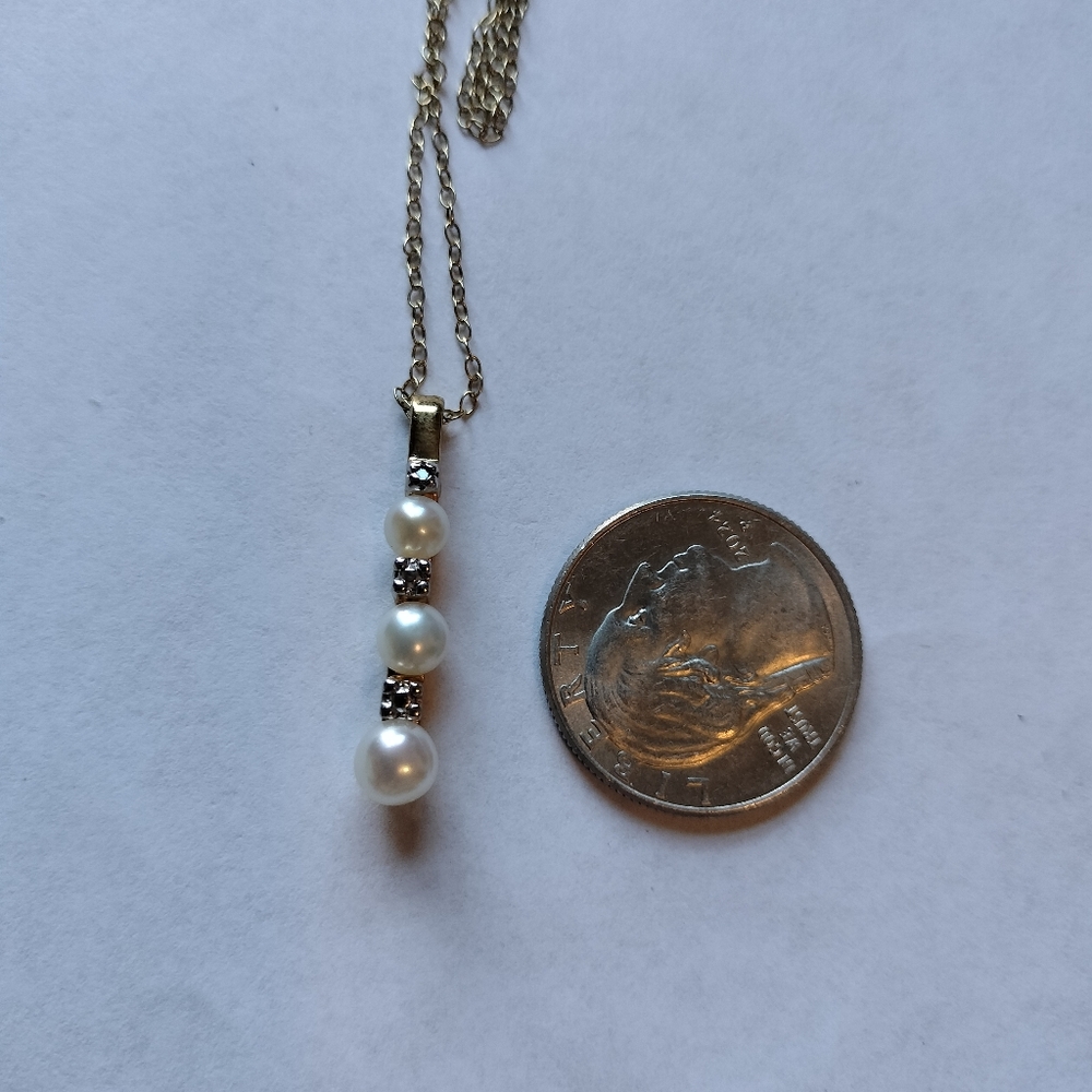 Vintage Gold Over Sterling Silver Pearl Necklace